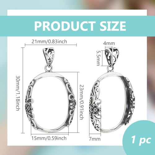 BENECREAT Support Pendentif Argent 925 Plateau Cabochon Antique