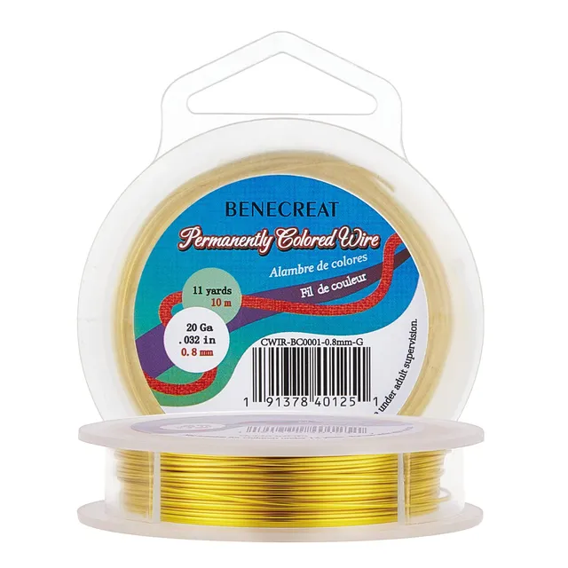 BENECREAT Fil Cuivre Doré Bijoux 20 Gauge 10m 0.8mm