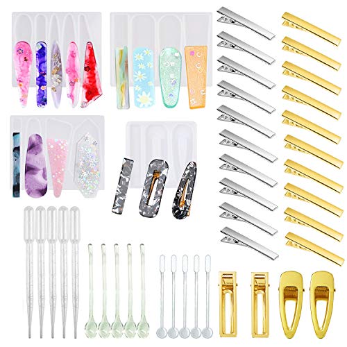 Cayway set 29 moules silicone barrettes cheveux résine