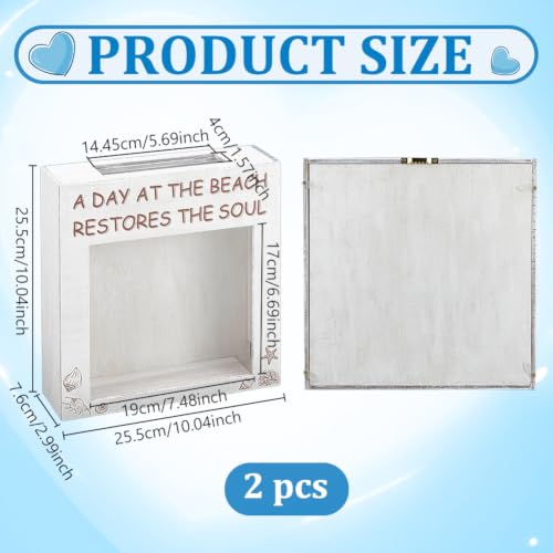 BENECREAT boîte souvenir blanche vitrine acrylique 2 pcs