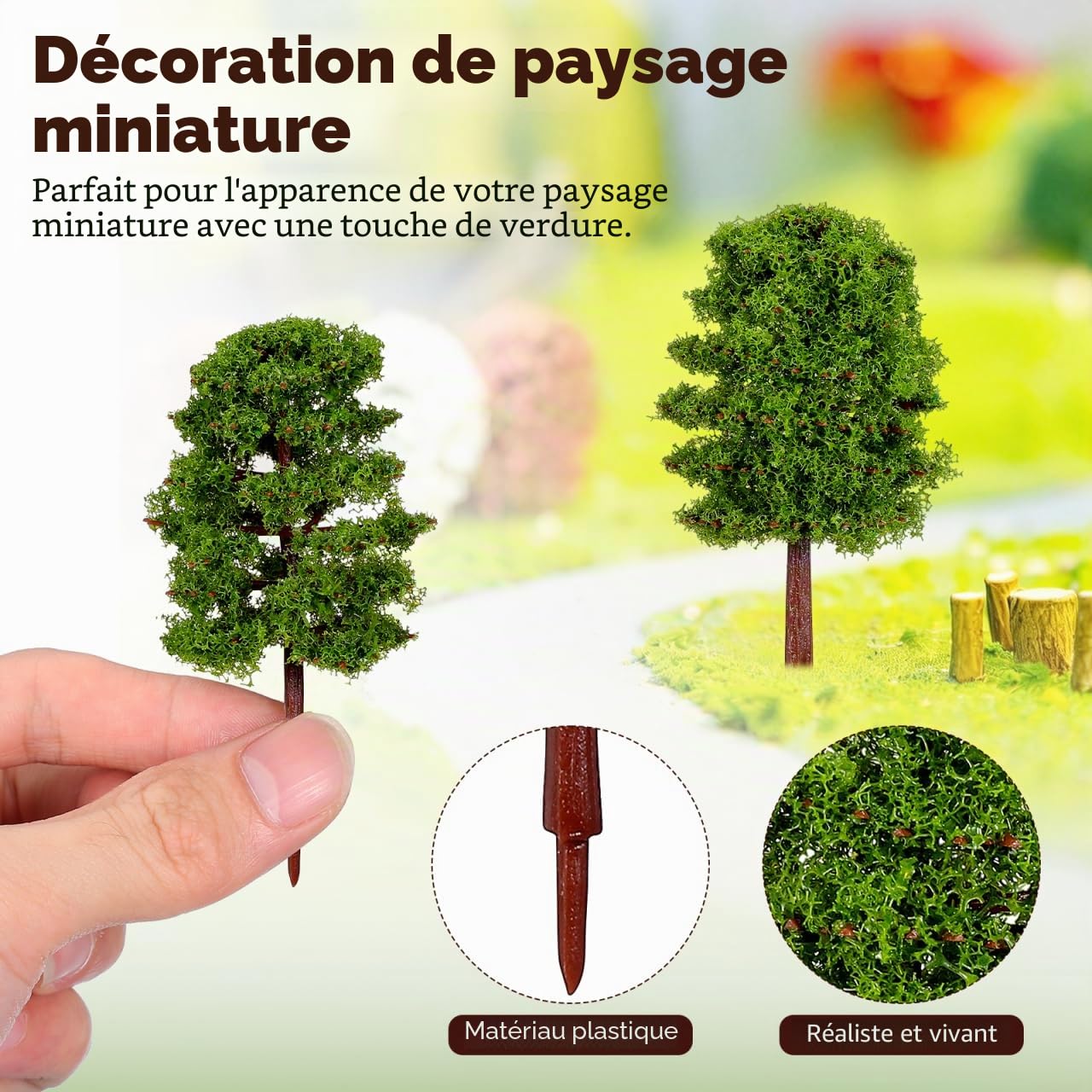 ROSENICE arbre miniature vert foncé lot 20 8cm