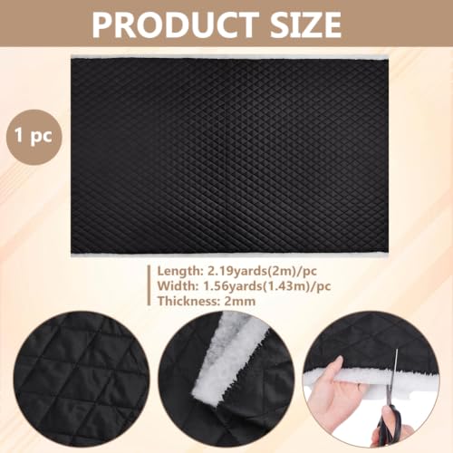 BENECREAT tissu doublure matelassé noir 2m polyester losange