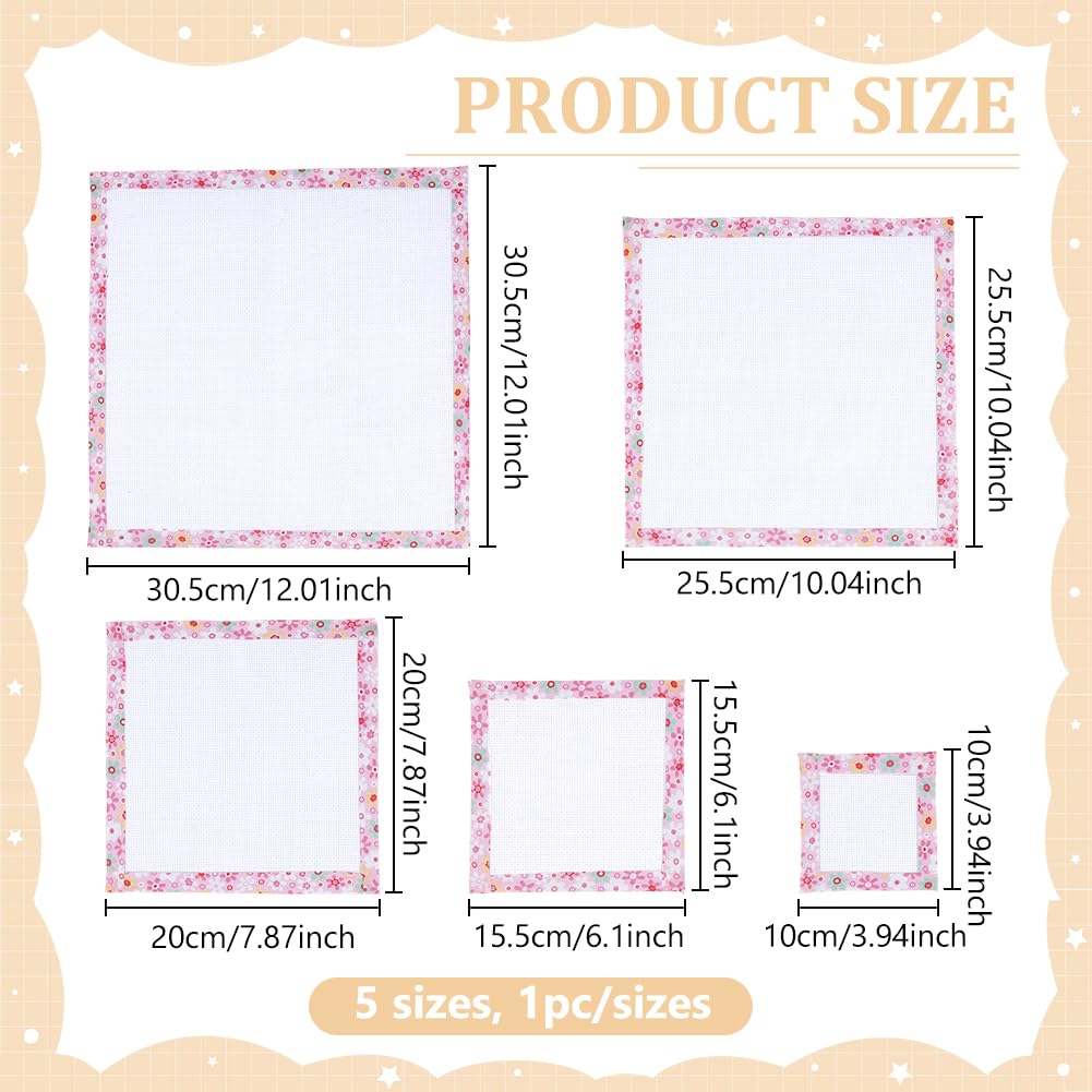 BENECREAT tissu Aida coton 14 count lot 5 bord rose