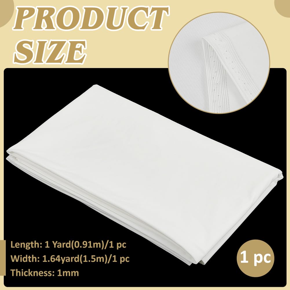BENECREAT Tissu nylon spandex blanc 150 cm x 0,91 m