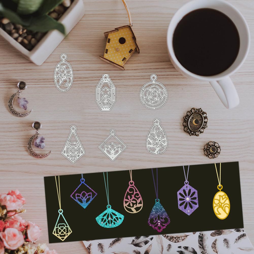 BENECREAT Boucles Oreilles Géométrique 9 pcs dies pendentif cuir