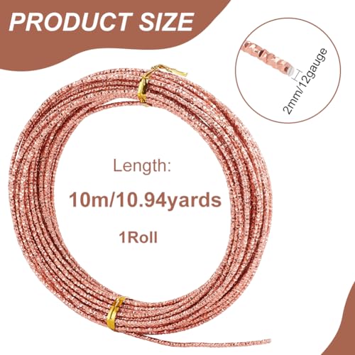 BENECREAT fil aluminium rose 2mm 10m bijoux