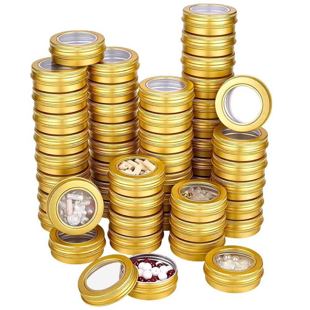 BENECREAT 50 boîtes alu platine 30ml couvercle fenêtre