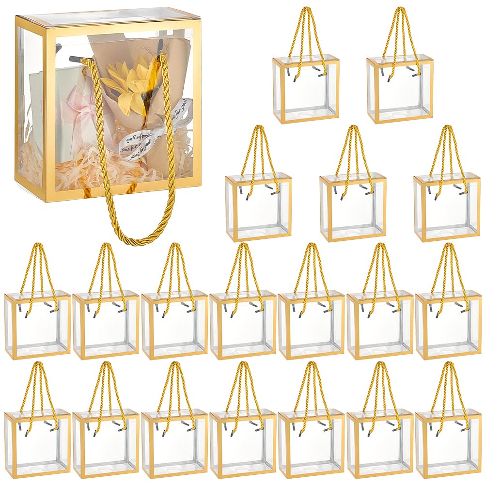 BENECREAT Boîtes Cadeau PVC Transparentes Argentées x20