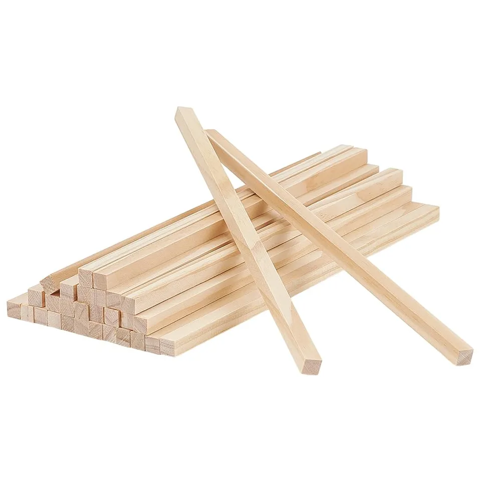 BENECREAT 30 tiges bois carrées 300x10mm bricolage