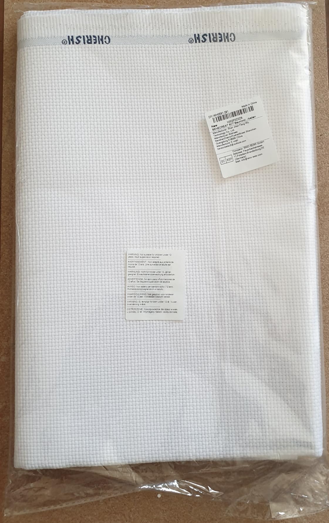 BENECREAT 18CT Toile Aida Blanche 1x1,5m 1mm
