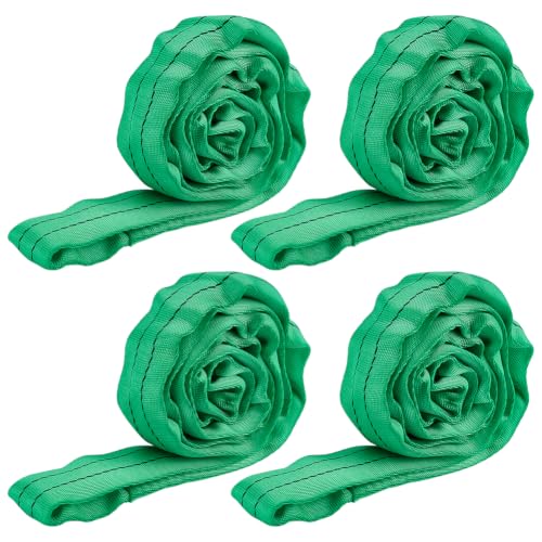BENECREAT Sangle Levage Ronde 2m Verte Polyester 4pcs