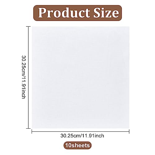 BENECREAT Tissu broderie coton blanc 30 cm 10 pièces