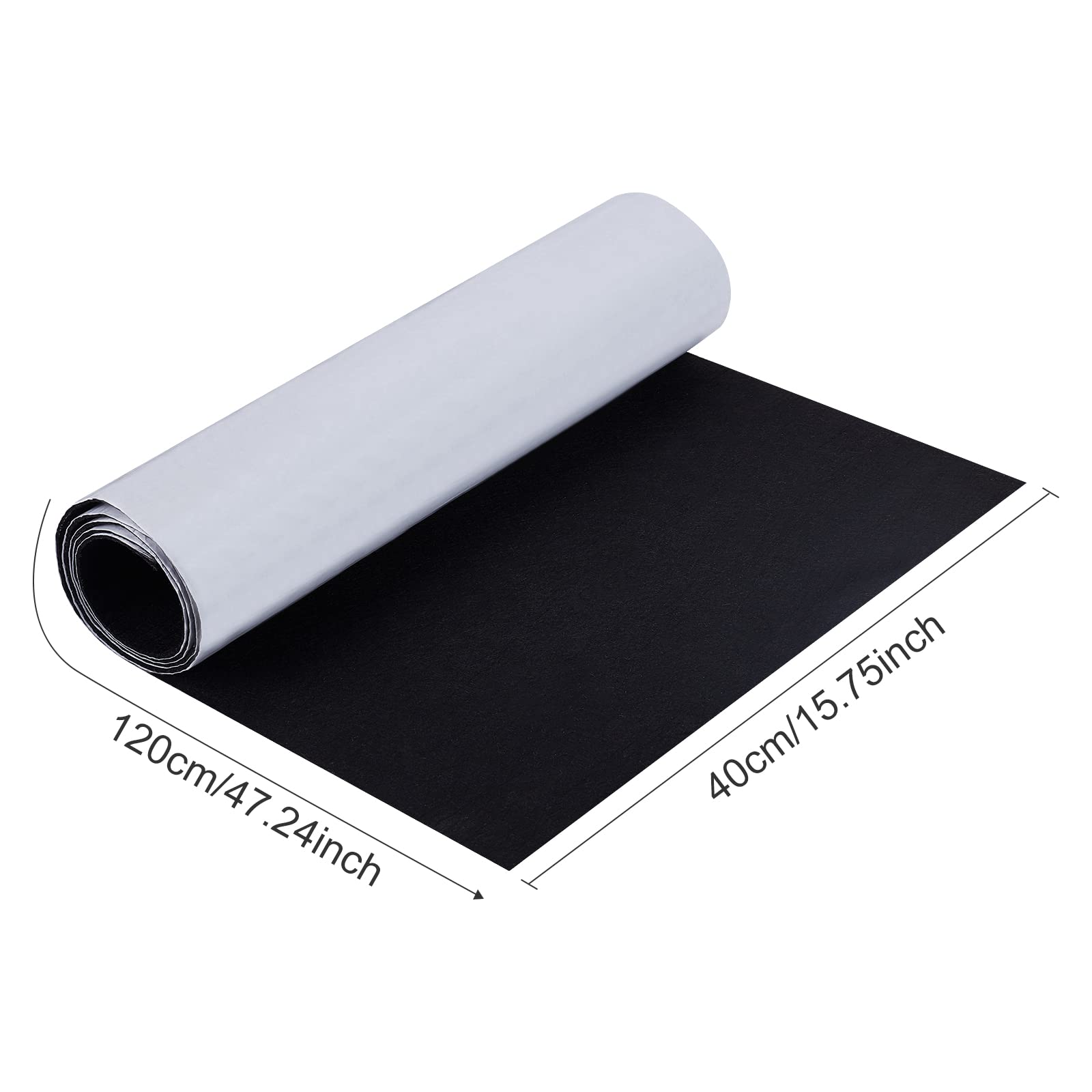BENECREAT Feutrine autocollante noire 120x40cm 2mm