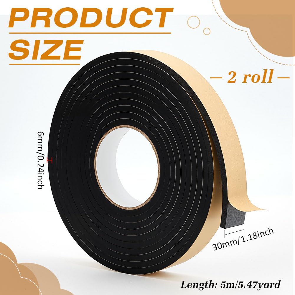 BENECREAT Ruban mousse EVA 6mmx30mmx10m coupe-froid