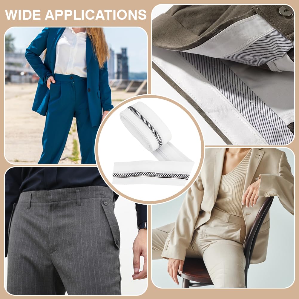 BENECREAT Doublure Taille Pantalon Blanche 5m 55mm Anti-glisse