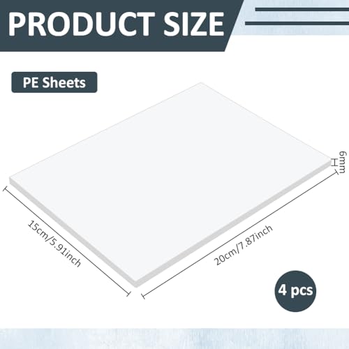 BENECREAT Feuilles UHMW blanc 20x15x0,6cm lot de 4