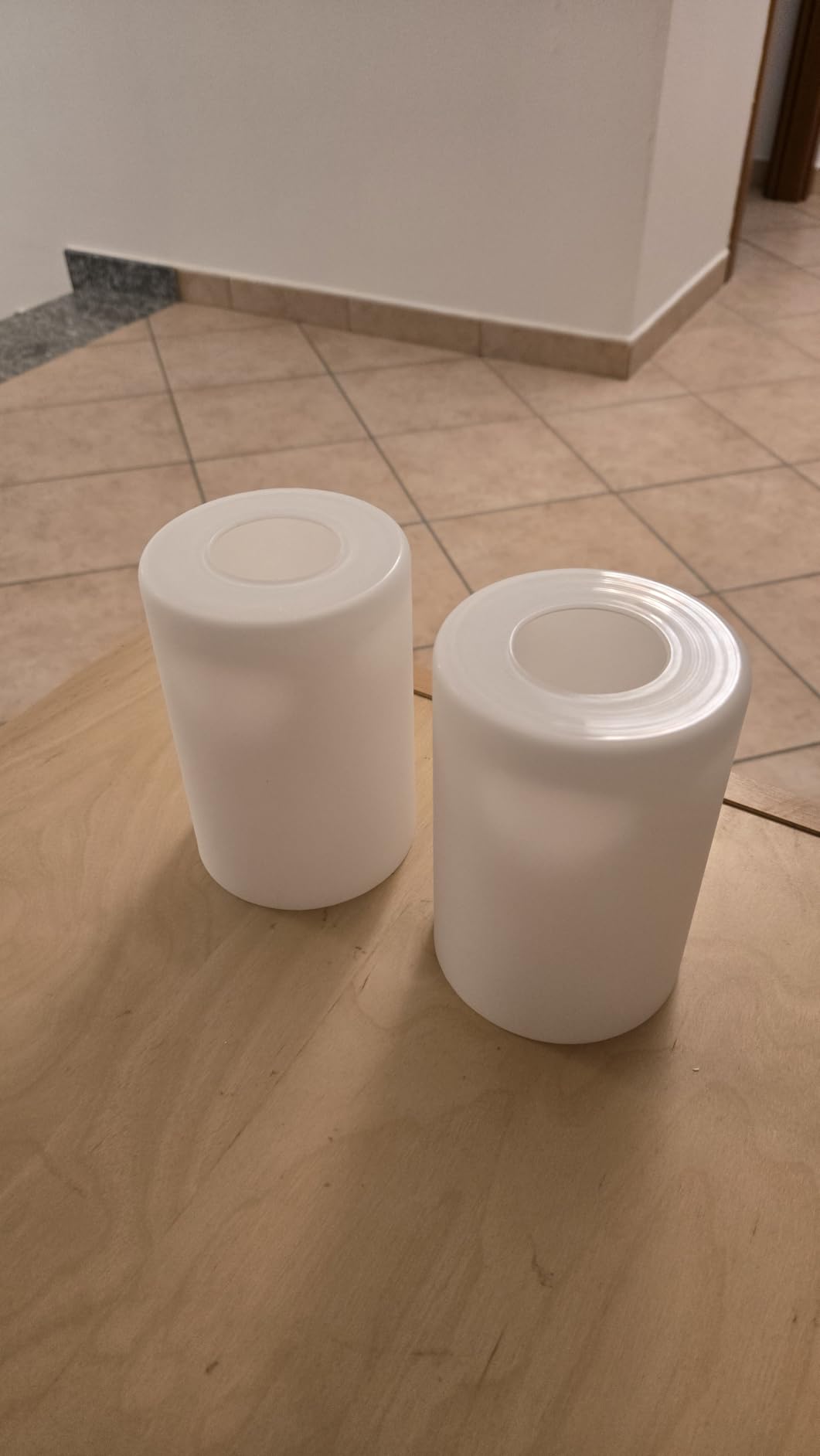 BENECREAT Abat-jour Verre Blanc Givré 9x13cm Lot de 2 E27