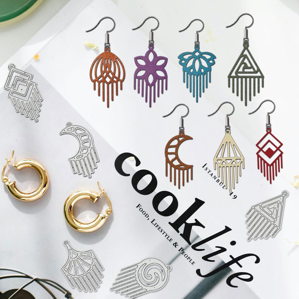 BENECREAT Dies Boucles Oreilles Fleur Lune 9 Styles Métal