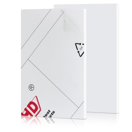 BENECREAT Plaque ABS blanche 30x20cm 6mm lot de 2