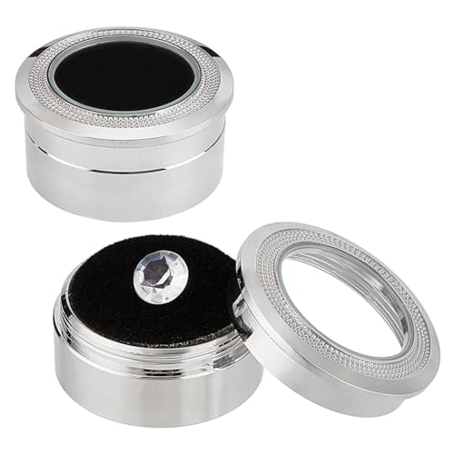 BENECREAT Boîtes Cadeaux Bijoux Fenêtre Verre 3,2x1,6 cm 2 Pcs