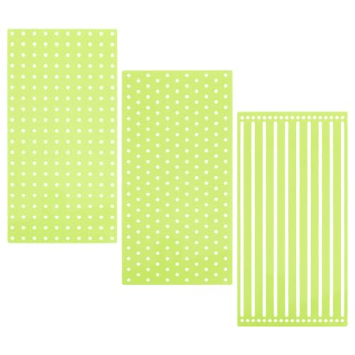 BENECREAT Pochoirs Sashiko Acrylique Vert Jaune Lot 3