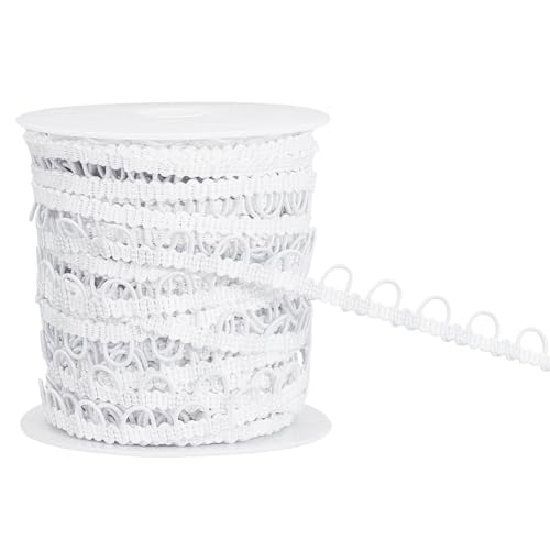 BENECREAT Garniture tressée boutons élastique blanc 22,5 m
