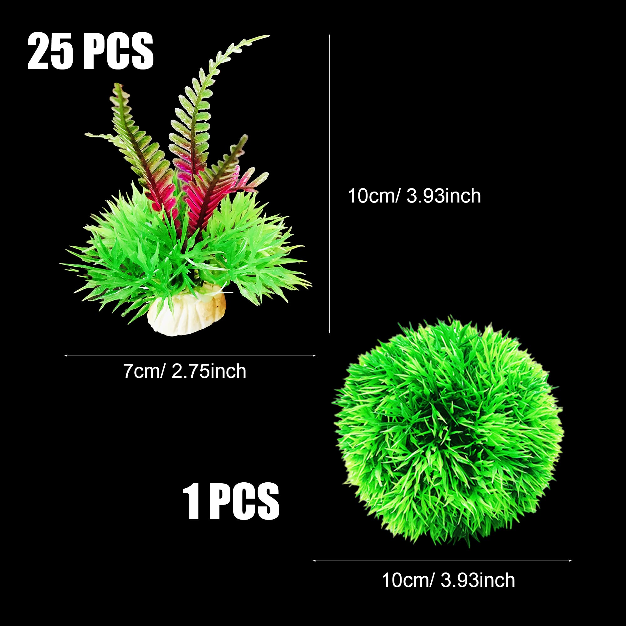 Cayway Plantes Aquarium Artificielles 27 pcs Arbre Boule
