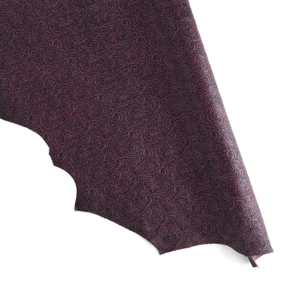 Tandy Leather Floral Embossed épaule cuir violet antique