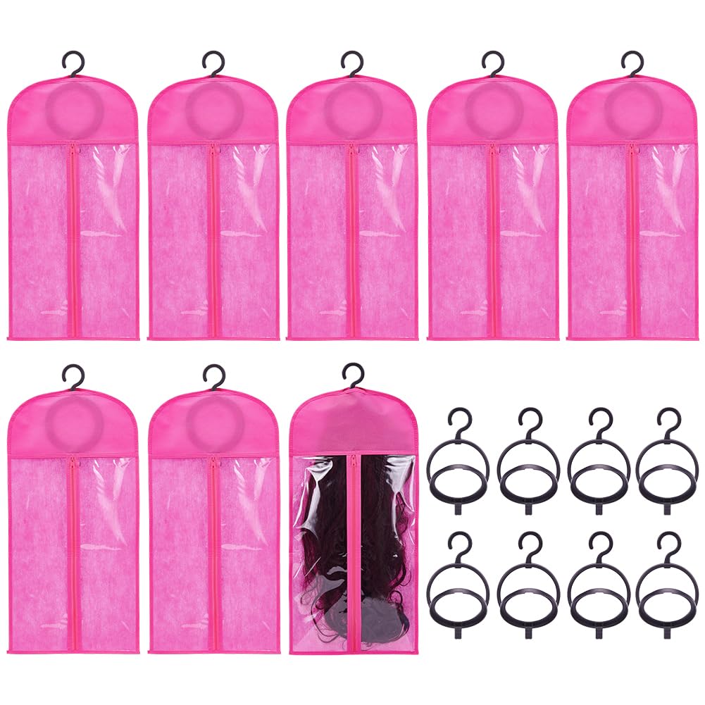 BENECREAT 8 housses perruque PVC noir cintre 595mm
