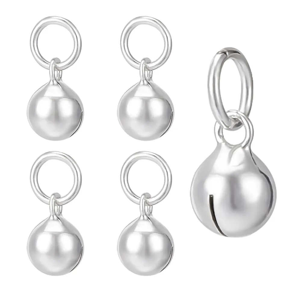 BENECREAT breloques cloche argent 925 8,8 mm x5 Noël