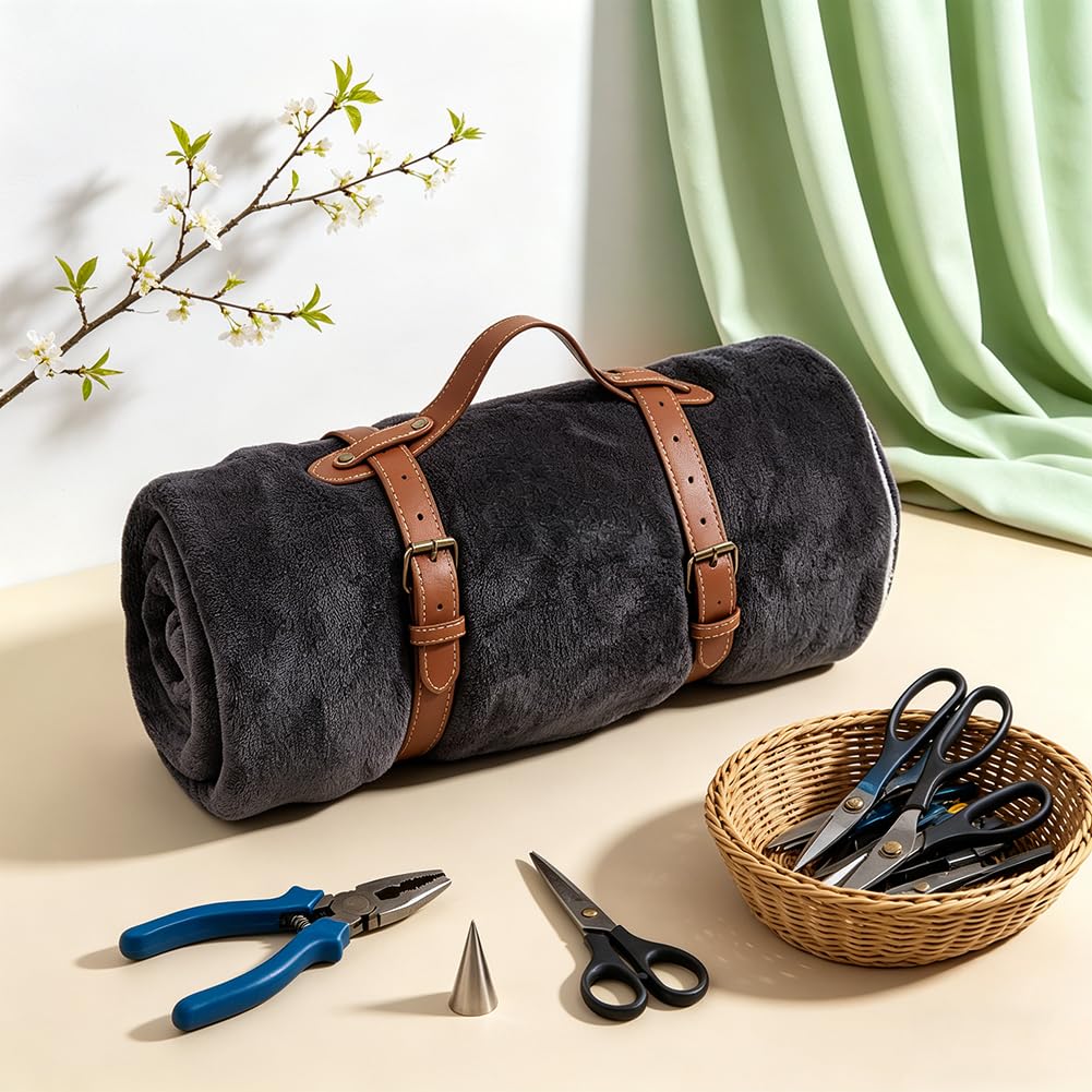 BENECREAT sangle transport cuir PU marron 3 pièces réglable