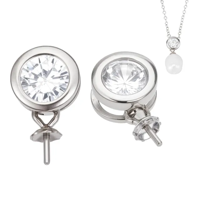 BENECREAT Bélière Vis Argent 925 Zircon Lot de 2
