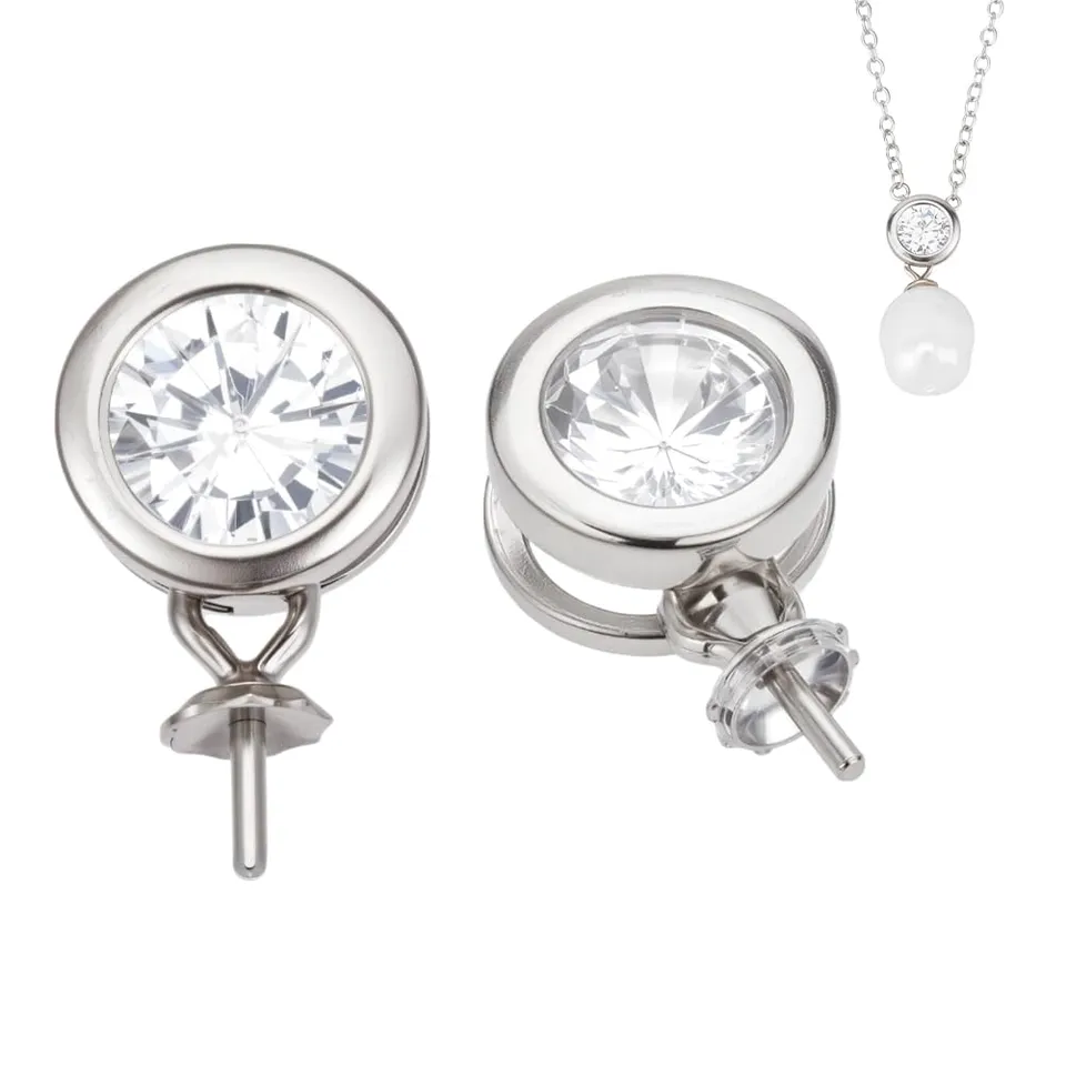 BENECREAT Bélière Vis Argent 925 Zircon Lot de 2
