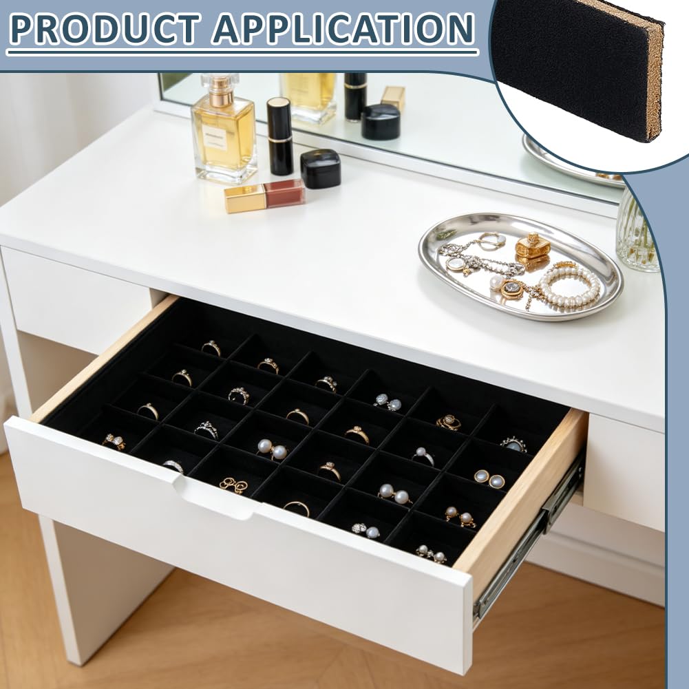 BENECREAT Séparateurs plateau bijoux bois noir 8 pcs