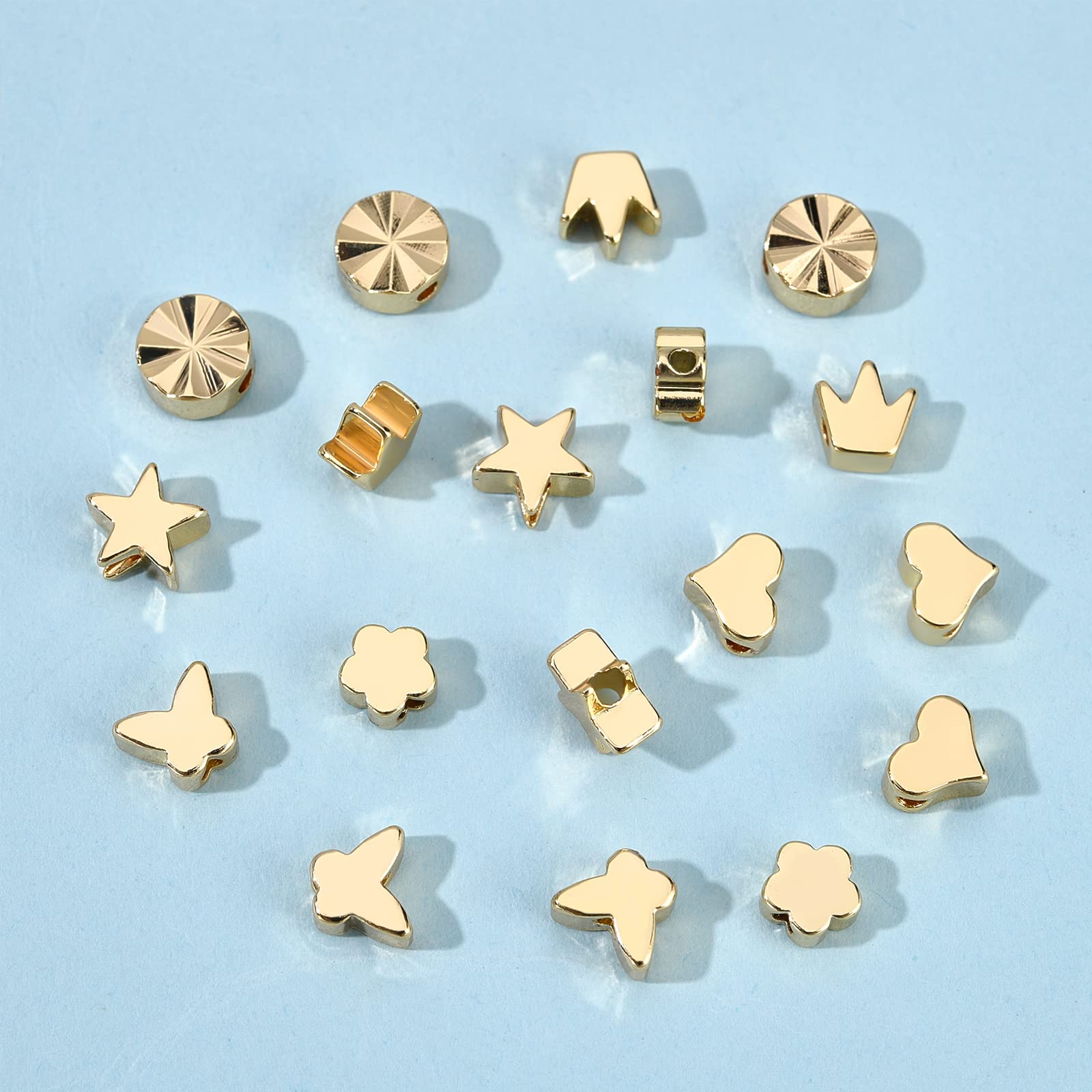 BENECREAT perles intercalaires dorées 90 pcs 6 styles