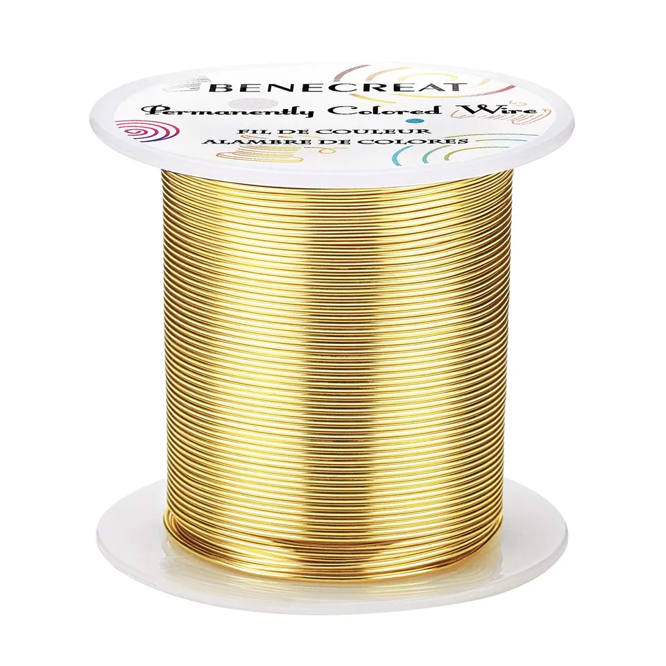 BENECREAT Fil cuivre 0,8mm fil bijoux or clair 30m