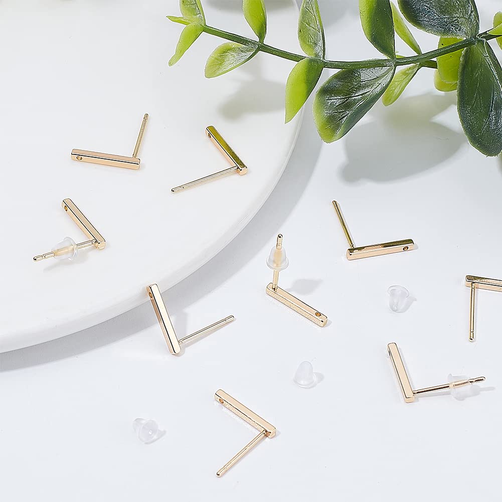 BENECREAT tiges boucles rectangulaires dorées 30 pcs