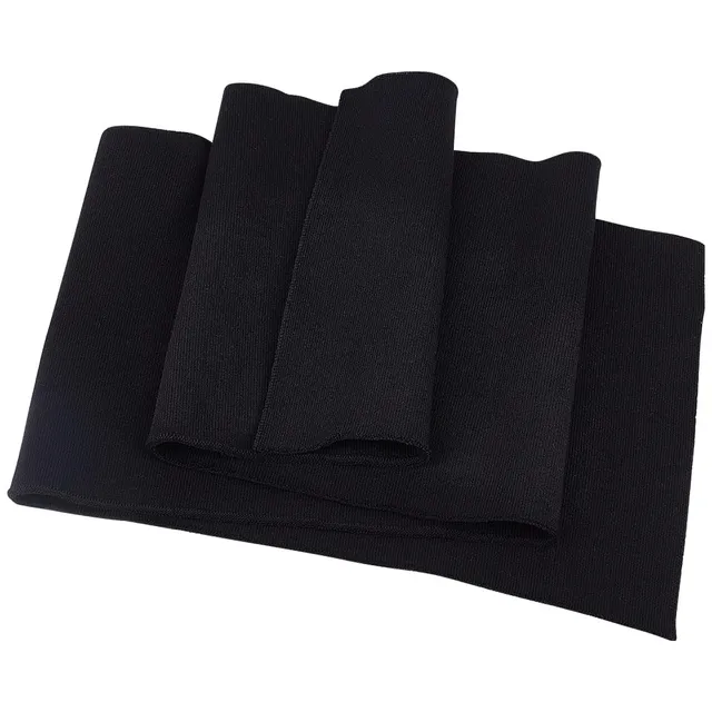 BENECREAT Tissu Côtelé Noir 100x20 cm Bord-Côte Polyester