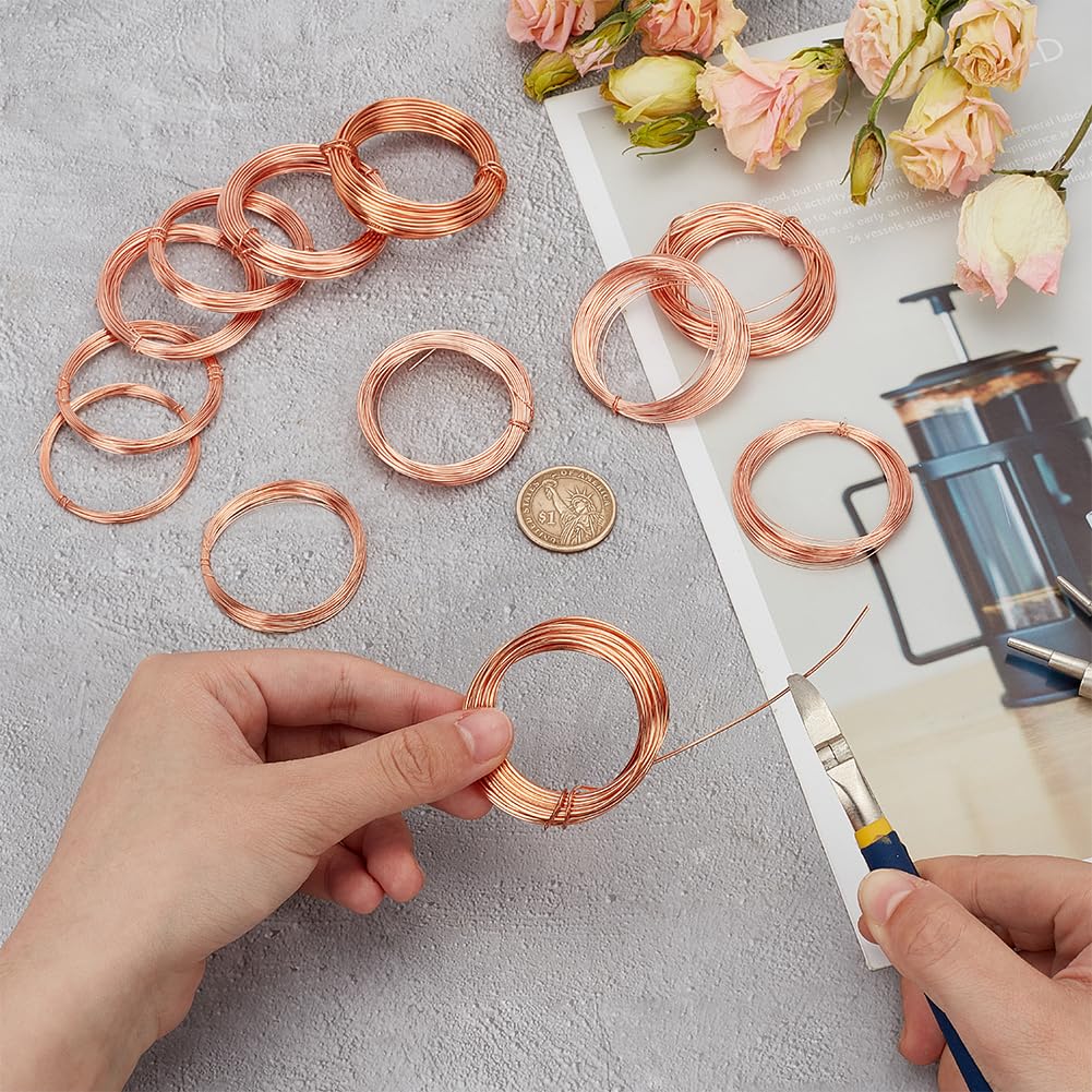 BENECREAT Fil Cuivre Bijoux 0.3-1mm 12 Rouleaux 5m