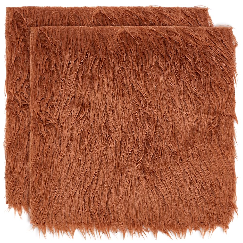 BENECREAT tissu fausse fourrure noire 25x25cm x2 douce