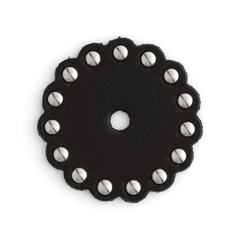 Tandy Leather Conchos Festonnés cuir noir lot 100