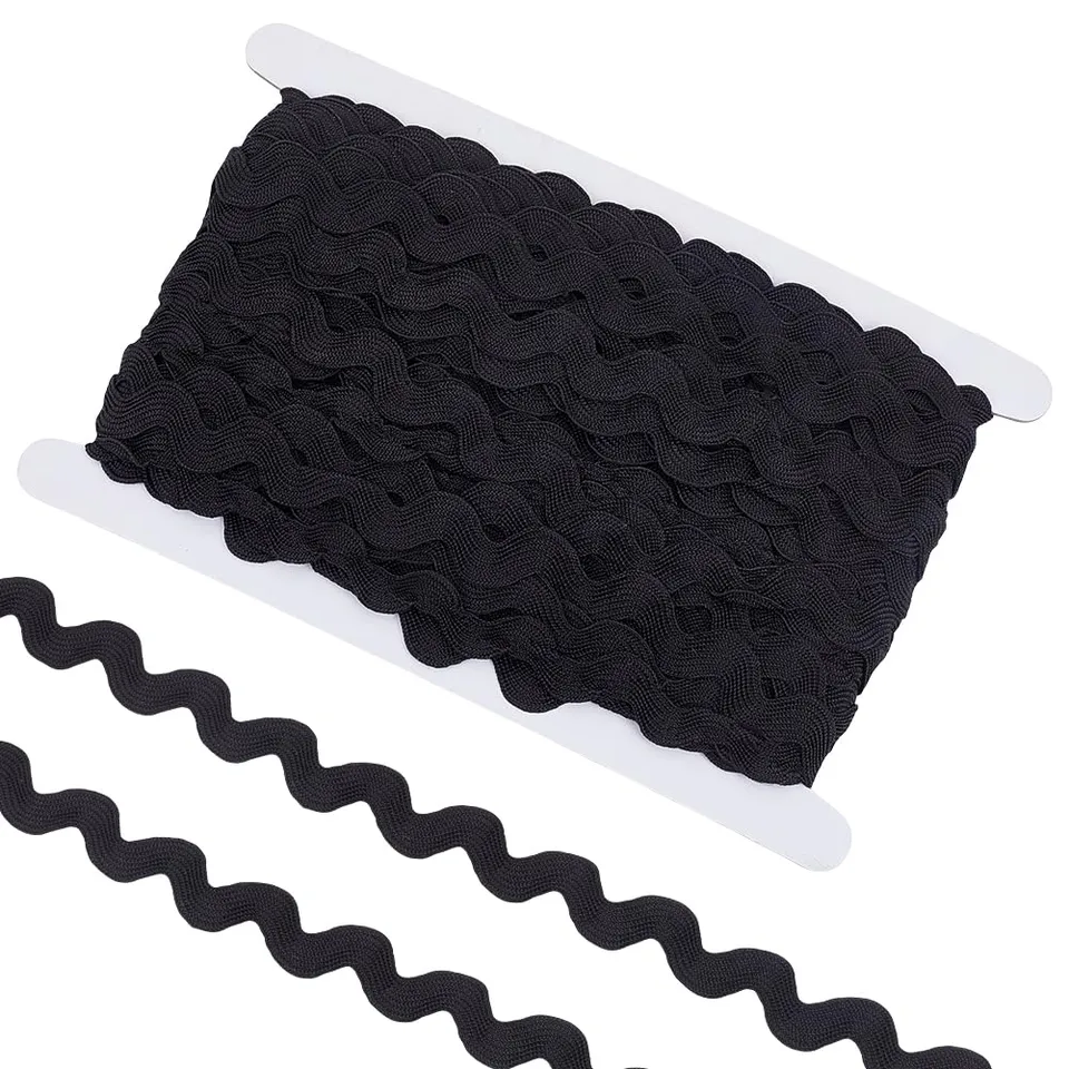 BENECREAT ruban ondulé franges noires 19mm 24,6m