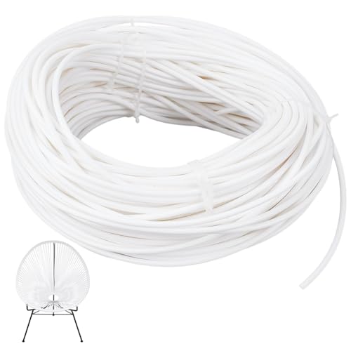 BENECREAT Osier Plastique Blanc Rond 3,5mm Rouleau 50m
