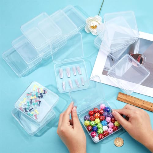 BENECREAT Mini boîtes carrées 9,5cm transparentes 40 pcs