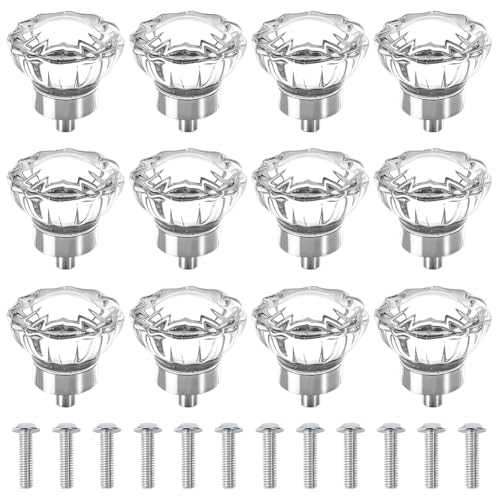 BENECREAT poignées meuble cristal rond 37 mm lot de 12