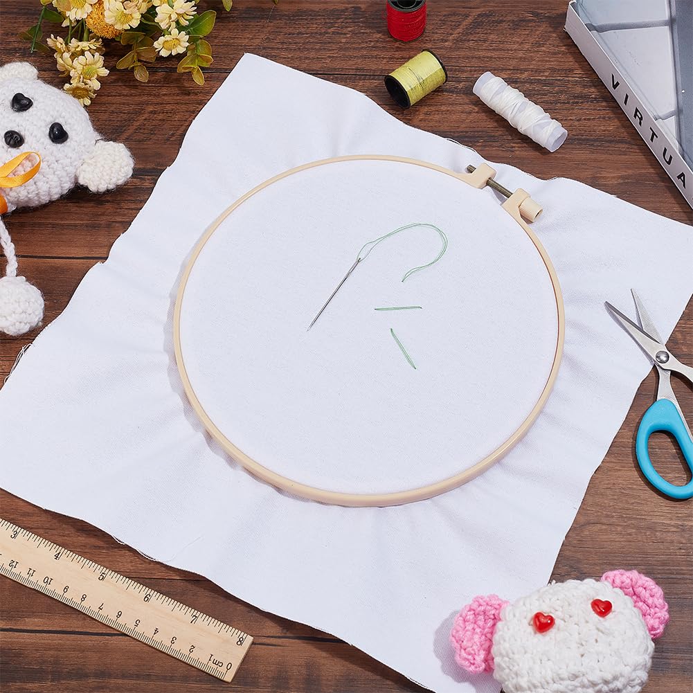 BENECREAT Tissu broderie coton blanc 30 cm 10 pièces