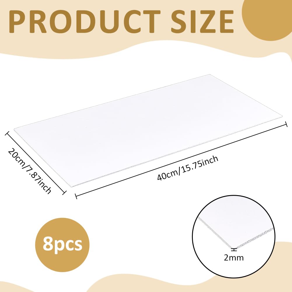 BENECREAT feuilles mousse PVC blanc 40x20cm 2mm 8pcs