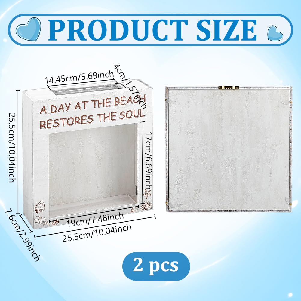 BENECREAT boîte souvenir blanche vitrine acrylique 2 pcs