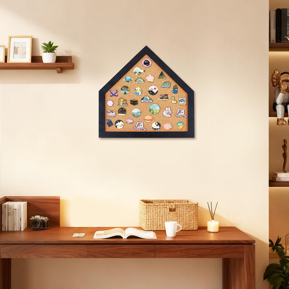 BENECREAT tableau liège maison 30x30 cm broches