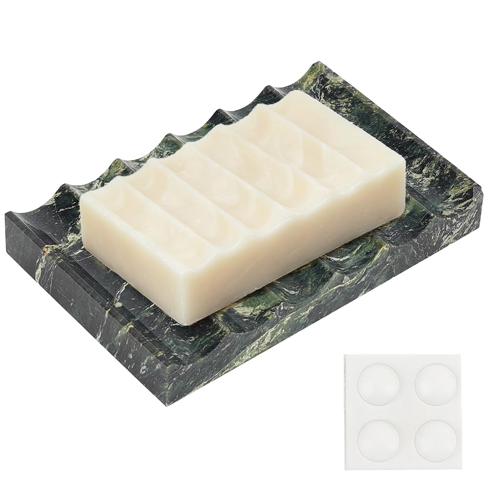BENECREAT porte-savon marbre blanc 124x80mm vague